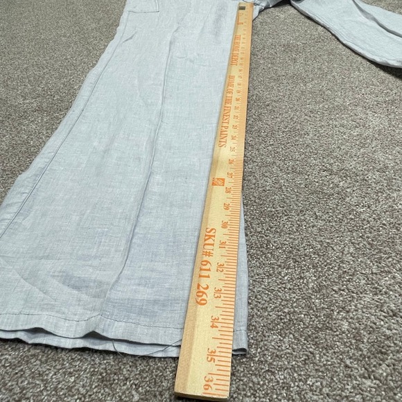 Horny toad womens wide leg pants sz 14 gray linen beachy lightweight minimalist - Picture 5 of 12